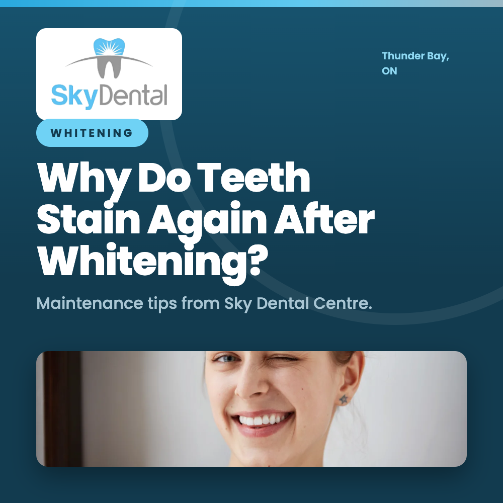 Dentist showing a patient a whitening tray at a dental office
